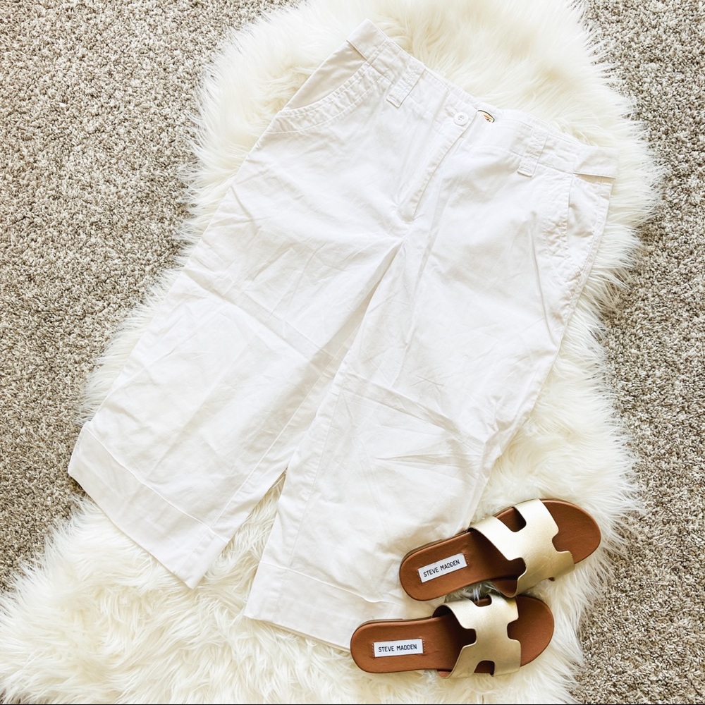 Talbots Petite White Cropped Straight Leg Pants Size 6P